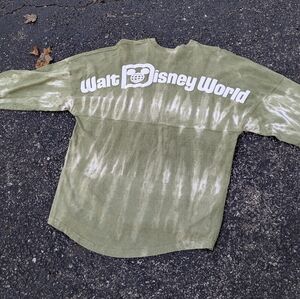 Walt Disney World Adult Green Tie-Dye Long Sleeve Spirit Jersey, Size M